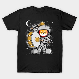 Astronaut Drummer Shiba Inu Coin To The Moon Shib Army Crypto Token Cryptocurrency Blockchain Wallet Birthday Gift For Men Women Kids T-Shirt